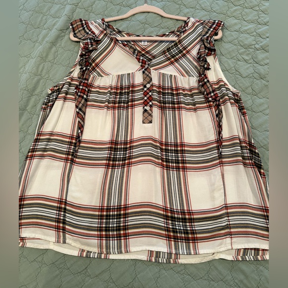 Plaid Ruffle Blouse - Picture 2 of 5